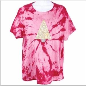 Glitter Christmas Tree Custom tie dye T-shirt top XXL